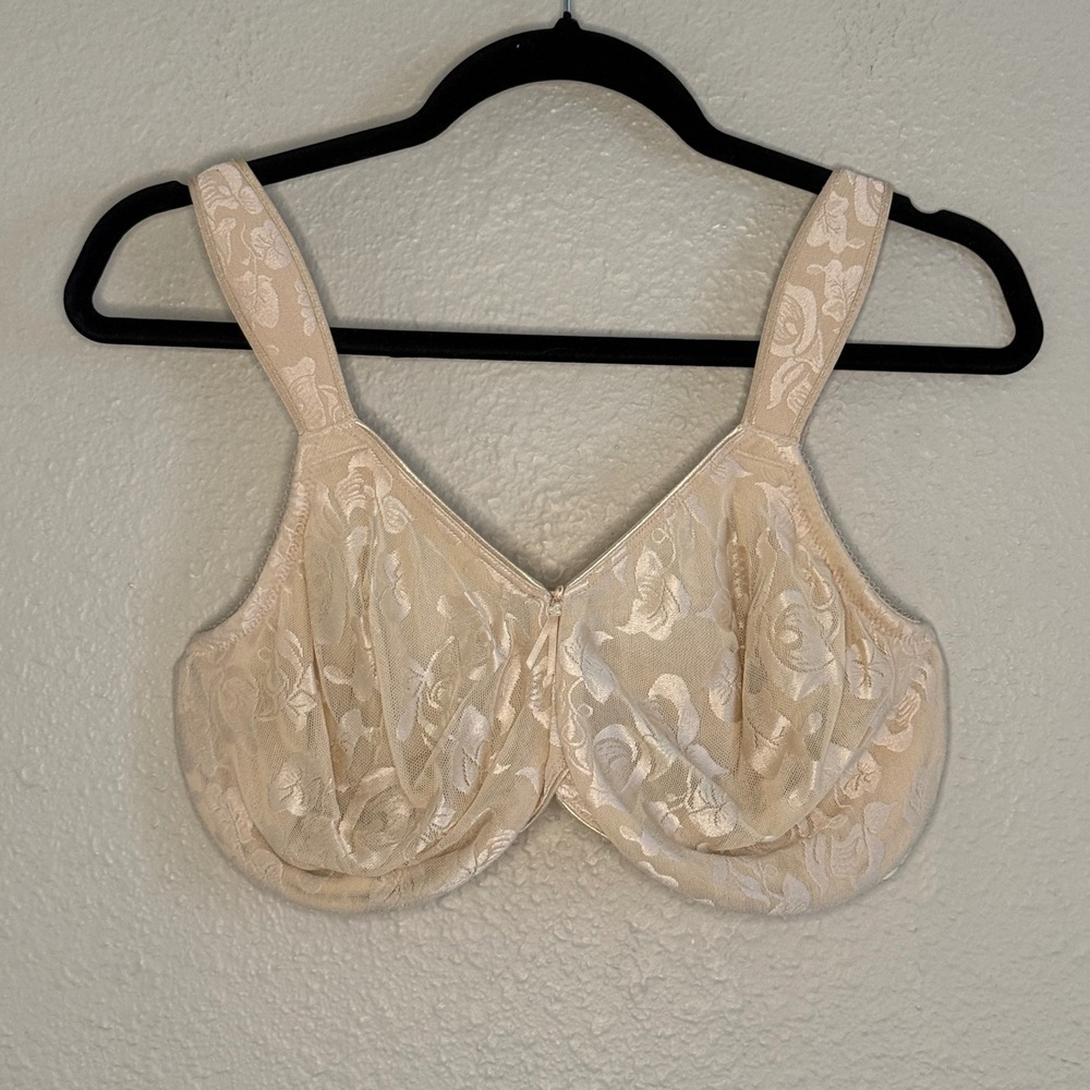 Wacoal 85567 36G Beige‎ Floral Jacquard Awareness Full Coverage Underwire Bra